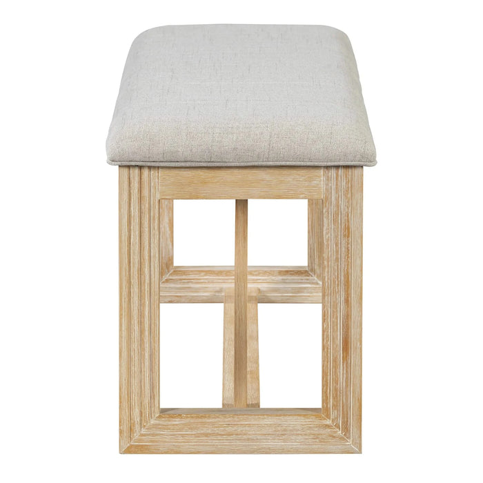 6-Piece Retro Dining Table Set for 6, 60' Wood Kitchen Table and Chairs Set of 4 with Bench Designed Trestle Base for kitchen & Dining Room (Natural) Default -DTYStore