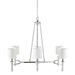 6-light Chandelier with Fabric Drum Shades Chrome See below Default -DTYStore