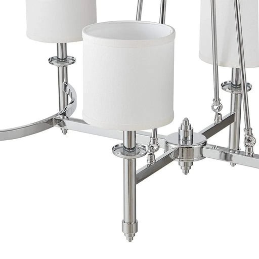 6-light Chandelier with Fabric Drum Shades Chrome See below Default -DTYStore