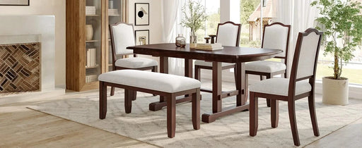 60'-78' Extendable Dining Table, Farmhouse Wooden Kitchen Table with Removable Leaf, Large Expanding Table for 4-8 (Cherry) Default -DTYStore