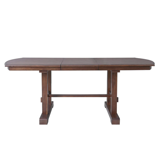 60'-78' Extendable Dining Table, Farmhouse Wooden Kitchen Table with Removable Leaf, Large Expanding Table for 4-8 (Cherry) Default -DTYStore