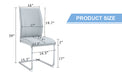 Luxury Simple Arch Chair - Set of 8 Light Gray PU Material High Resilience Dining Chair with Arched Metal Silver Leg.Packed In Two Boxes. - DTYStore