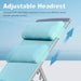 Patio Chaise Lounge Set, 3 Pieces Aluminum Adjustable Pool Lounge Chairs Textilene Sunbathing Recliner with Headrest (Lake Blue,2 Lounge Chairs +1 Table) - DTYStore