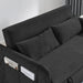 55" Modern Convertible Sofa Bed with 2 Detachable Arm Pockets, Velvet Loveseat Sofa with Pull Out Bed, 2 Pillows and Living Room Adjustable Backrest, Grid Design Armrests - DTYStore