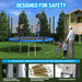 12 FT TRAMPOLINE OUTSIDE SAFETY NET WITH BASKETBALL HOOP - DTYStore