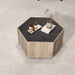 Rural Style Garden Retro Living Room Coffee Table with 2 drawers, Textured Black + Warm Oak - DTYStore