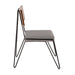 Loft Mid-Century Modern Chair in Black Metal with Grey Fabric and Walnut Wood Accent by LumiSource - Set of 2 - DTYStore