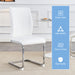 Luxury Simple Arch Chair - Set of 4 White PU Material High Resilience Dining Chair with Arched Metal Silver Leg. - DTYStore