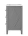 60'' Bathroom Vanity with Ceramic Sink Combo, Free Standing Single Vanity Set with 3 Drawers, Solid Wood Frame Bathroom Storage Cabinet, Gray Default -DTYStore