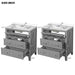 60'' Bathroom Vanity with Ceramic Sink Combo, Free Standing Single Vanity Set with 3 Drawers, Solid Wood Frame Bathroom Storage Cabinet, Gray Default -DTYStore
