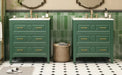 60'' Bathroom Vanity with Ceramic Sink Combo, Free Standing Single Vanity Set with 3 Drawers, Solid Wood Frame Bathroom Storage Cabinet, Green Default -DTYStore