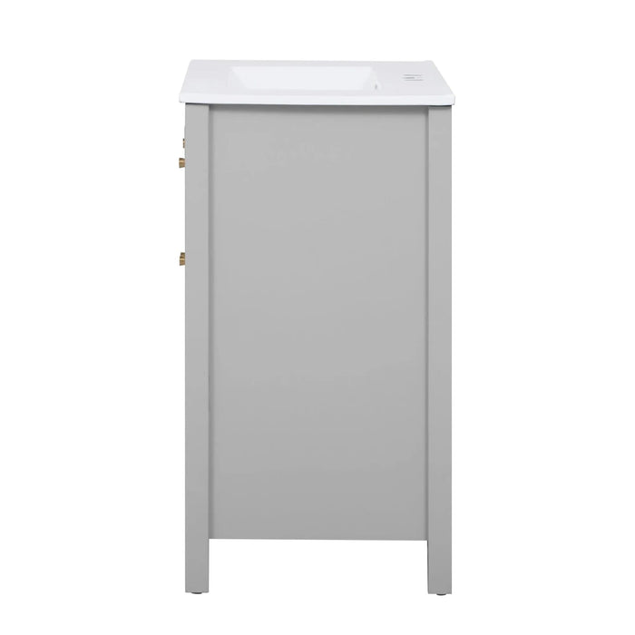 60'' Bathroom Vanity with Ceramic Sink, Free Standing Single Vanity Set with Soft Closing Doors, Modern Style, Grey Default -DTYStore