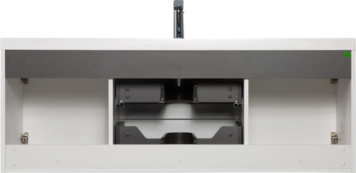 60' Floating Bathroom Vanity with Sink, Modern Wall-Mounted Bathroom Storage Vanity Cabinet with Resin Top Basin and Soft Close Drawers, Glossy White 24V11-60SGW Default -DTYStore