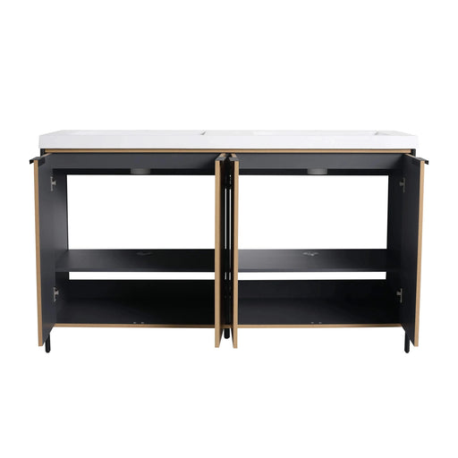 60' Freestanding Bathroom Vanity with Double Resin Sink & 4 Soft-Close Cabinet Doors (KD-Packing)-W999S00298 Default -DTYStore