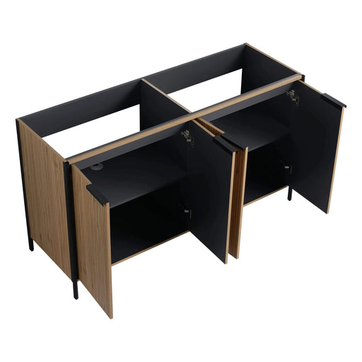 60' Freestanding Bathroom Vanity with Double Resin Sink & 4 Soft-Close Cabinet Doors (KD-Packing)-W999S00298 Default -DTYStore