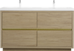 60' Freestanding Bathroom Vanity with Double Sinks, Bathroom Storage Vanity Cabinet with Stone Resin Countertop and Soft Close Drawers, Natural Oak 24V14-60DNO Default -DTYStore