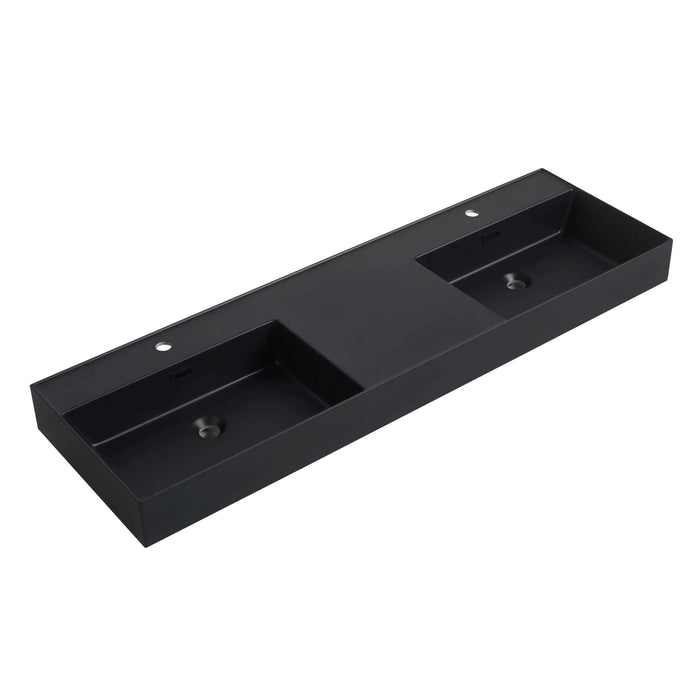 60 Inch Bathroom Resin Sink(GR B60120DBKMO) Default -DTYStore
