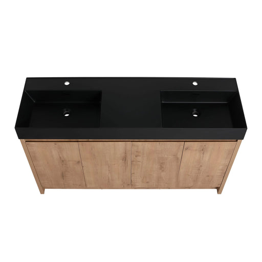 60 Inch Bathroom Resin Sink(GR B60120DBKMO) Default -DTYStore