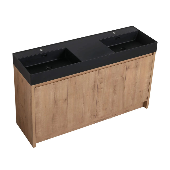 60 Inch Bathroom Resin Sink(GR B60120DBKMO) Default -DTYStore
