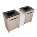 60 Inch Freestanding Bathroom Vanity with Black Ceramic Sink and Storage Cabinets, Soft Closing Door, 02424*2+0312 Combination Cabinet, KD-Package Default -DTYStore