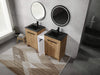 60 Inch Freestanding Bathroom Vanity with Black Ceramic Sink and Storage Cabinets, Soft Closing Door, 02424IMO*2+0312 Combination Cabinet, KD-Package Default -DTYStore
