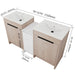 60 Inch Freestanding Bathroom Vanity with Ceramic Sink and Storage Cabinets, Soft Closing Door, 02424*2+0312 Combination Cabinet, KD-Package Default -DTYStore