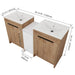 60 Inch Freestanding Bathroom Vanity with Ceramic Sink and Storage Cabinets, Soft Closing Door, 02424IMO*2+0312 Combination Cabinet, KD-Package Default -DTYStore