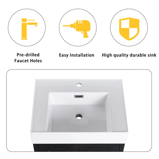 60 Inch Freestanding Bathroom Vanity with Resin Sink and a Storage Cabinets, With Soft Closing Door, 09224*2+0312 Combination Cabinet, KD-Package Default -DTYStore