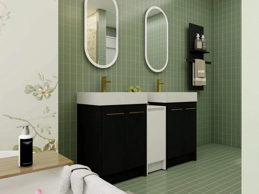 60 Inch Freestanding Bathroom Vanity with Resin Sink and a Storage Cabinets, With Soft Closing Door, 09224*2+0312 Combination Cabinet, KD-Package Default -DTYStore