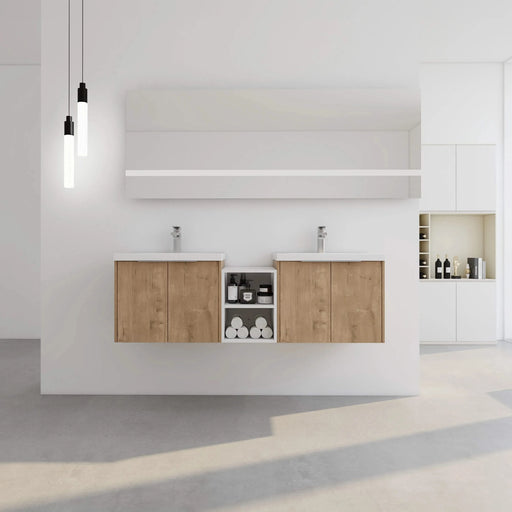 60 Inch Soft Close Doors Bathroom Vanity With Sink, A Small Storage Shelves, 24' and 12' Combination Cabinet,(KD-Packing) Default -DTYStore