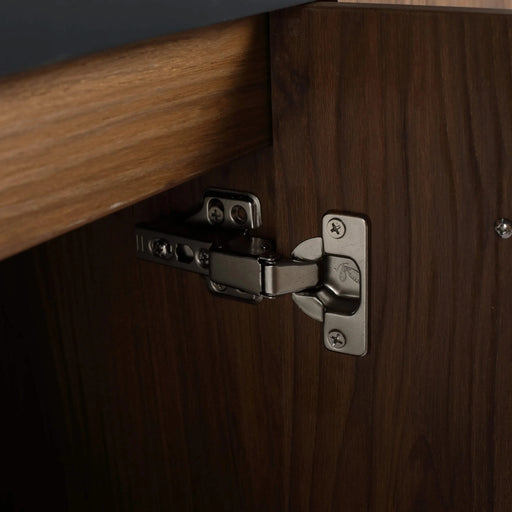 60 Inch Wall-Mounted Bathroom Vanity with Sink, Thick Edged Double Black Resin Sink, KD-Package Default -DTYStore