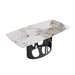 70.86 "Modern Artificial Stone Curved Pandora White Panel Black Iron Metal Legs-Can Accommodate 6-8 People - DTYStore