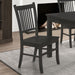 Set of 2 Slat Back Wooden Dining Chairs, Matte Black - DTYStore