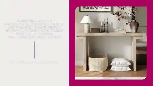 60inches Rustic Farmhouse Console Table , Distressed Wood Finish Entryway Sofa Side Table for Living Room, Hallway,Natural Wood Default -DTYStore