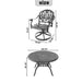 7-Piece All-Weather Cast Aluminum Dining Set, Include 6 Swivel Chairs and 48.03' Round Table With Black Frame - DTYStore
