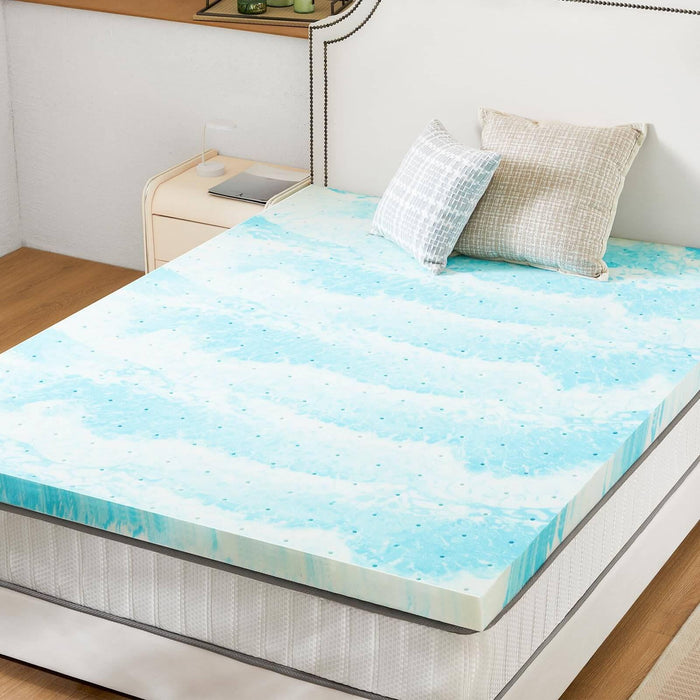 Memory Foam Cooling Gel Swirl Infused Bed Topper for Back Pain,3 Inches,King - DTYStore