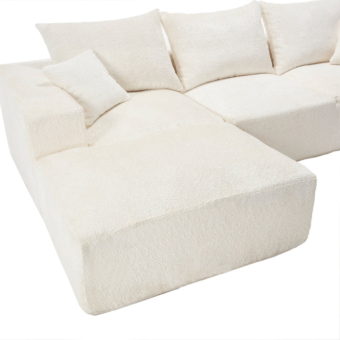 UNITED WE WIN Stylish fabric, excellent touch, L-shaped design, intimate comfort, large seated depth, free stretch, random combination, flexible, full compression, no installation of the sofa