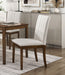Contemporary Brown Finish Dining Chairs Set of 2 Fabric Upholstery Seat and Back Wooden Kitchen Dinng Furniture - DTYStore