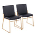 Dutchess Contemporary Dining Chair in Gold Steel and Black Faux Leather by LumiSource - Set of 2 - DTYStore