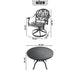 5-Piece All-Weather Cast Aluminum Dining Set, Include 4 Swivel Chairs and 47.24' Round Table With Black Frame - DTYStore