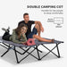 Outsunny 2 Person Folding Camping Cot for Adults, 50' Extra Wide Outdoor Portable Sleeping Cot with Carry Bag, Elevated Camping Bed, Beach Hiking, Grey - DTYStore