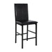 Metal Frame Counter Height Chairs Set of 4 Brown Faux Leather Seat Black Metal Finish Dining Chairs - DTYStore