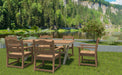 Patio Dining Chair with Armset Set of 2, HIPS Materialwith Imitation Wood Grain Wexture chair for Deck Pool Backyard, Teak - DTYStore