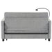 56.9" Loveseat Sofa Pull-out Sofa Bed Sleeper Sofa with a Reversible Backrest Cushion, Side Pockets, Two USB Ports and a Phone Holder for Living Room, Grey - DTYStore