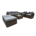 6 Piece Patio Rattan Wicker Outdoor Furniture Conversation Sofa Set with Removeable Cushions and Temper glass TableTop - DTYStore