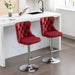 Swivel Velvet Barstools Adjusatble Seat Height from 25-33 Inch, Chrome base Bar Stools with Backs Comfortable Tufted for Home Pub and Kitchen Island, Wine Red,Burgundy,Set of 2,1712WR - DTYStore