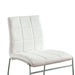 Set of 2 Leatherette Upholstered Side Chairs in White and Chrome - DTYStore