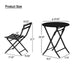 3 Piece Patio Bistro Set of Foldable Round Table and Chairs, Dark Green - DTYStore