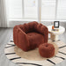 Soft Bean Bag Chair with High Resilient Foam(Chips)for living room and bedroom,Comfortable Square Lazy Sofa with Footstool, Cover for Adults to Gaming, Reading, and Watching TV - DTYStore