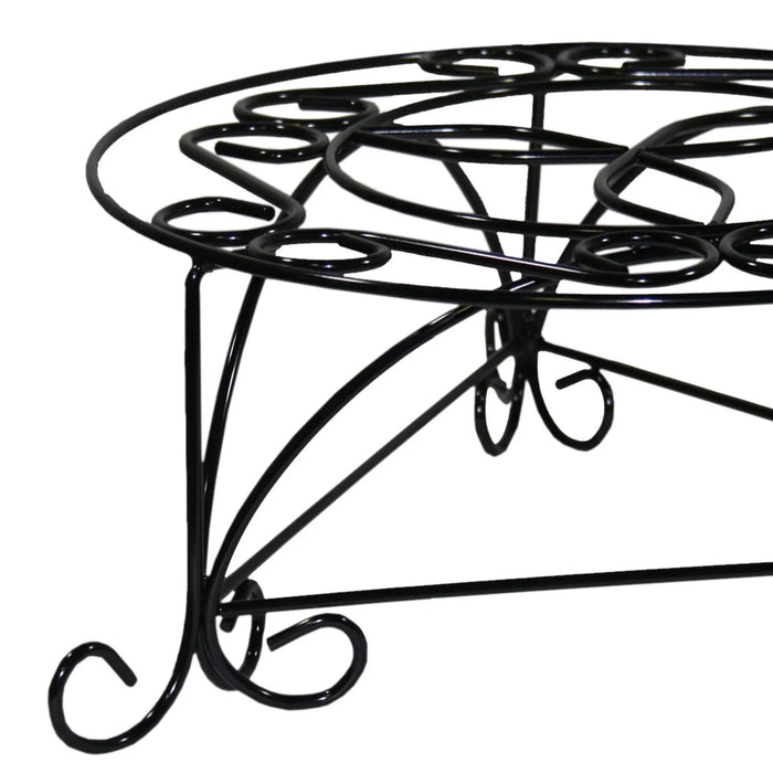 6.25' H Mosaic Cast Metal Black / Gold Plant Stand Default -DTYStore